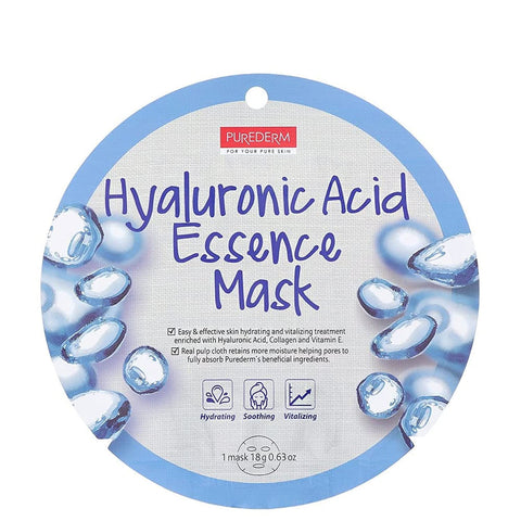 Purederm Hyaluronic Acid Essence Mask (12 Pack) - Hyaluronic Acid, Collagen, and Vitamin E to Soothe and Hydrate the SkinÃ¢â‚¬Â¦