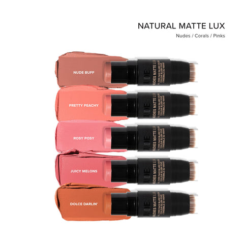 Nudestix Nudies Matte Lux Cream Blush 3-in-1 All Over Face Colour For Cheeks Eyes and Lips w/Blending Blush (Nude Buff)