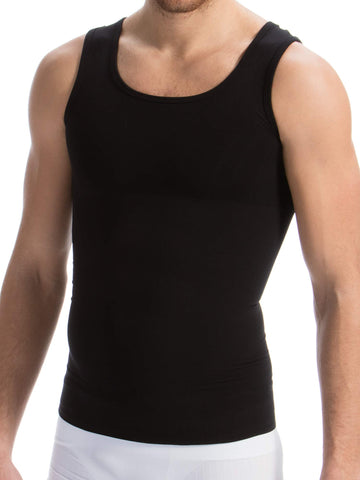 Farmacell 417 (Black, L) Men's tummy control body shaping vest, 100% Made in Italy