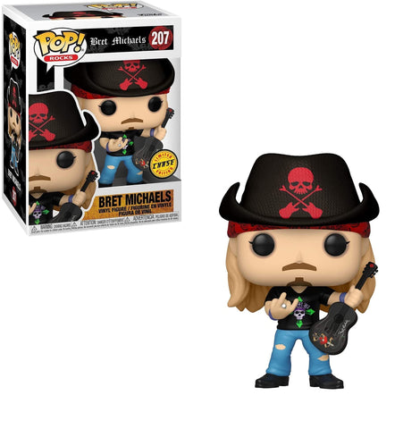 Funko Bret Michaels Chase Edition Pop #207 Pop Rocks Vinyl Figure (Includes Compatible Ecotek Protector Case)