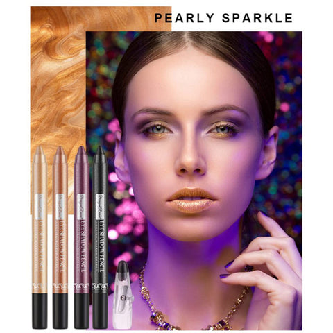 Joyeee Eyeshadow Pencil, 12 Colours Glitter Eyeshadow Pen Highlighter Professional Eyeliner Eye Pencil Pearly Luminous Shadow Stick Long Lasting Waterproof Eye Shadow Pen Set