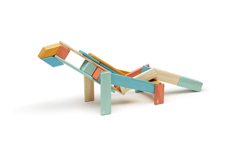 24 Piece Tegu Magnetic Wooden Block Set, Sunset, 1-99 years old