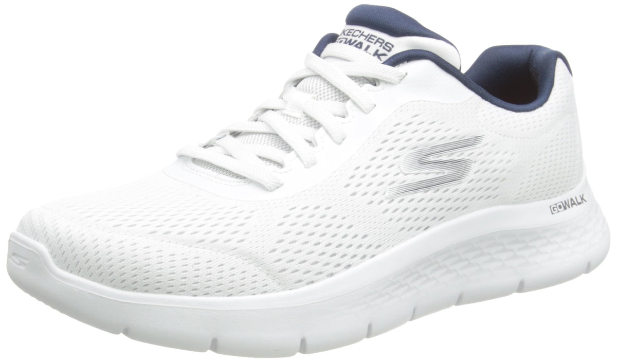 Skechers Men's GO Walk Flex Remark Trainers, White Navy, 8