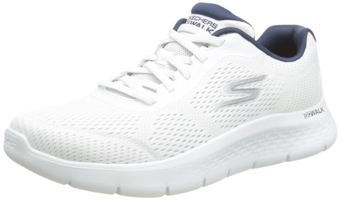 Skechers Men's GO Walk Flex Remark Trainers, White Navy, 8