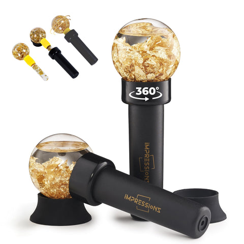 ImpressionZ Elegant Ice Globes for Face - 360-Degree Rotation Ice Roller, Freezer-Safe Facial Massage Tool to Tighten Skin, Reduce Puffiness, Boost Collagen & Enhance Serum Absorption for Radiant Glow