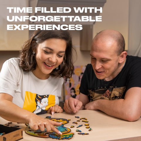 UNIDRAGON Wooden Jigsaw Puzzles - Guarding Dragon, 97 pcs, Small 6.2" ?10.3, Beautiful Gift Package, Unique Shape Best Gift for Adults and Kids