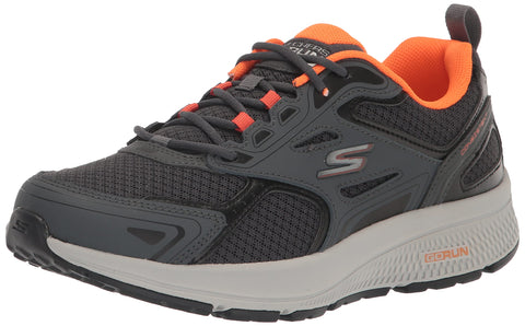 Skechers Men's GOrun Consistent-Athletic Workout Running Walking Shoe Sneaker with Air Cooled Foam, Grey/Orange, 15 X-Wide