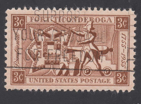 1955 "Fort Ticonderoga 3 Cents Stamp (#1071)