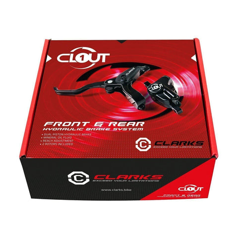 Clarks Clout1 MTB Hybrid Hydraulic Disc Brake Set Front & Rear 160/160mm
