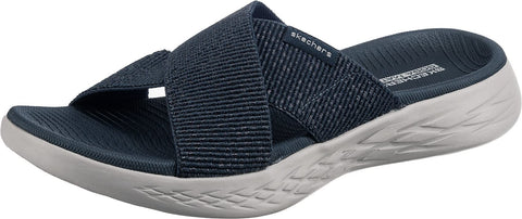 Skechers womens Slide Sandal, Navy, 11 US