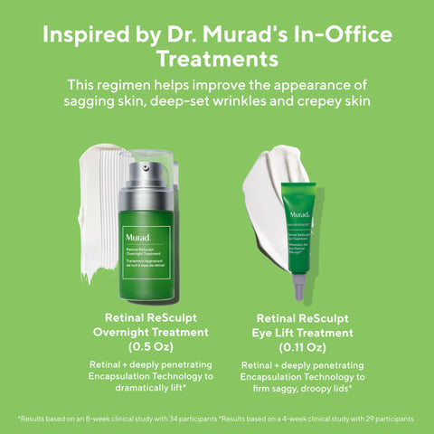Murad Lift and Resculpt with Retinal - 2-Piece Trial Kit ($73 Value) - Anti-Aging Skincare Set Encapsulated Retinal for Lines and Wrinkles - Retinal Serum 0.5Fl Oz, Retinal Eye Treatment 0.11Fl Oz