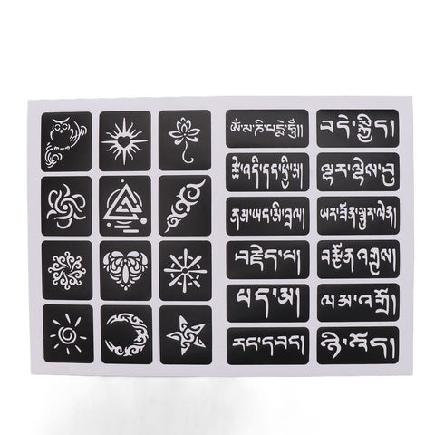 19 Sheets Tattoo Stencils, Waterproof Temporary Reusable Body Art Glitter Tattoo Templates (31 X 23.2cm) - More Than 400 Patterns