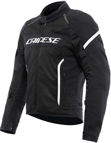 DAINESE - Air Frame 3 Tex Jacket, Summer Motorcycle Jacket with Detachable Windproof Lining, Man, Black/Black/White, 52