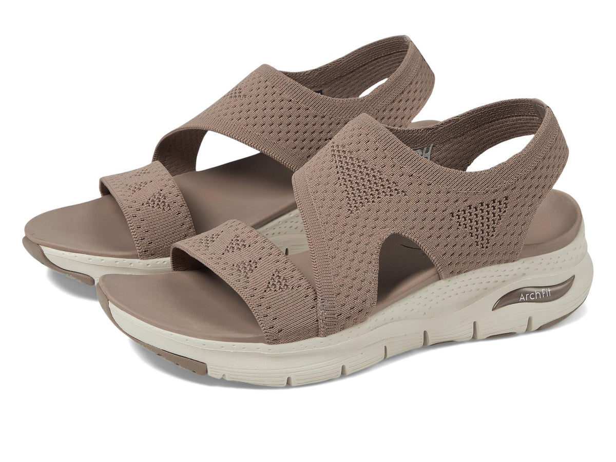 Skechers Women's Arch FIT Brightest Day, Mocha Knit, 12
