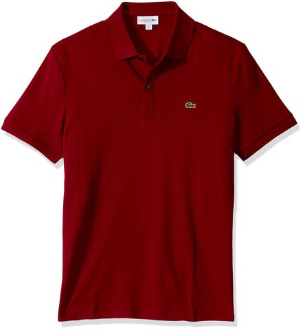 Lacoste Mens Short Sleeve Pima Jersey Interlock Regular Fit Polo, Bordeaux Red, 3X-Large Big