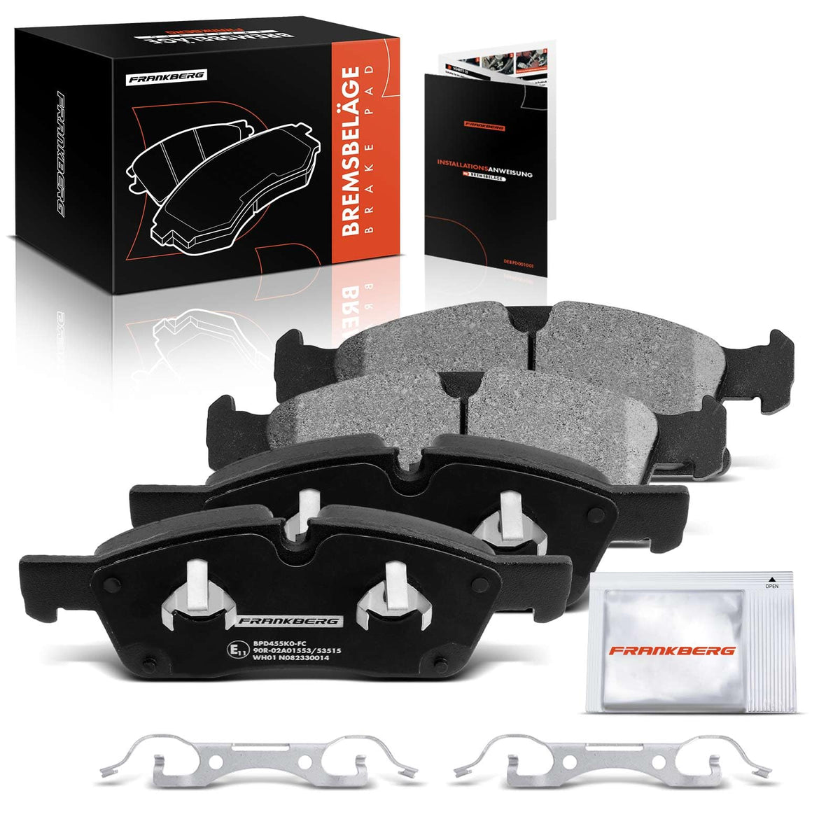 Frankberg 4x Brake Kit Disc Pad Compatible with Durango WD 3.6L 5.6L 2011-2024 Grand Cherokee IV WK WK2 3.6L 5.6L 6.4L 2010-2024 Replace# V1012369AA