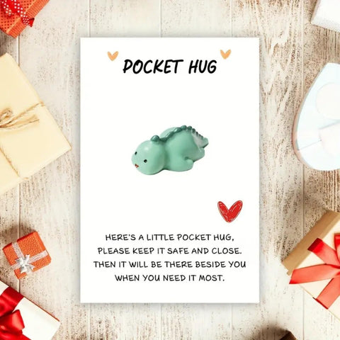Pocket Dinosaur Hug, Dinosaur Gifts,Mini Animal Pocket Hug Dinosaur Decoration, Cute Dino Pocket Keepsake Ornament, Hug In A Box For Women,Proud Of You Gifts,Hug In A Pocket