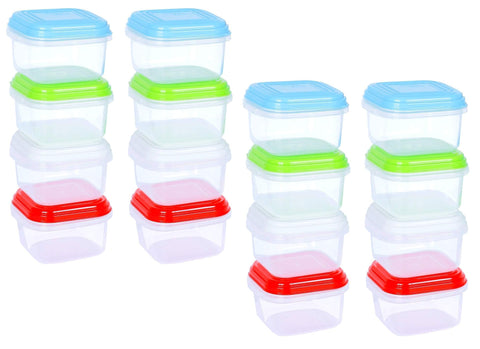ARSUK Baby Food Container Freezer Cube Trays Weaning Pots Tubs Stacking Containers (Pack 16 Mini)