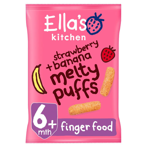 Ellas Kitchen Organic Strawberries and Bananas Puffs, 20g