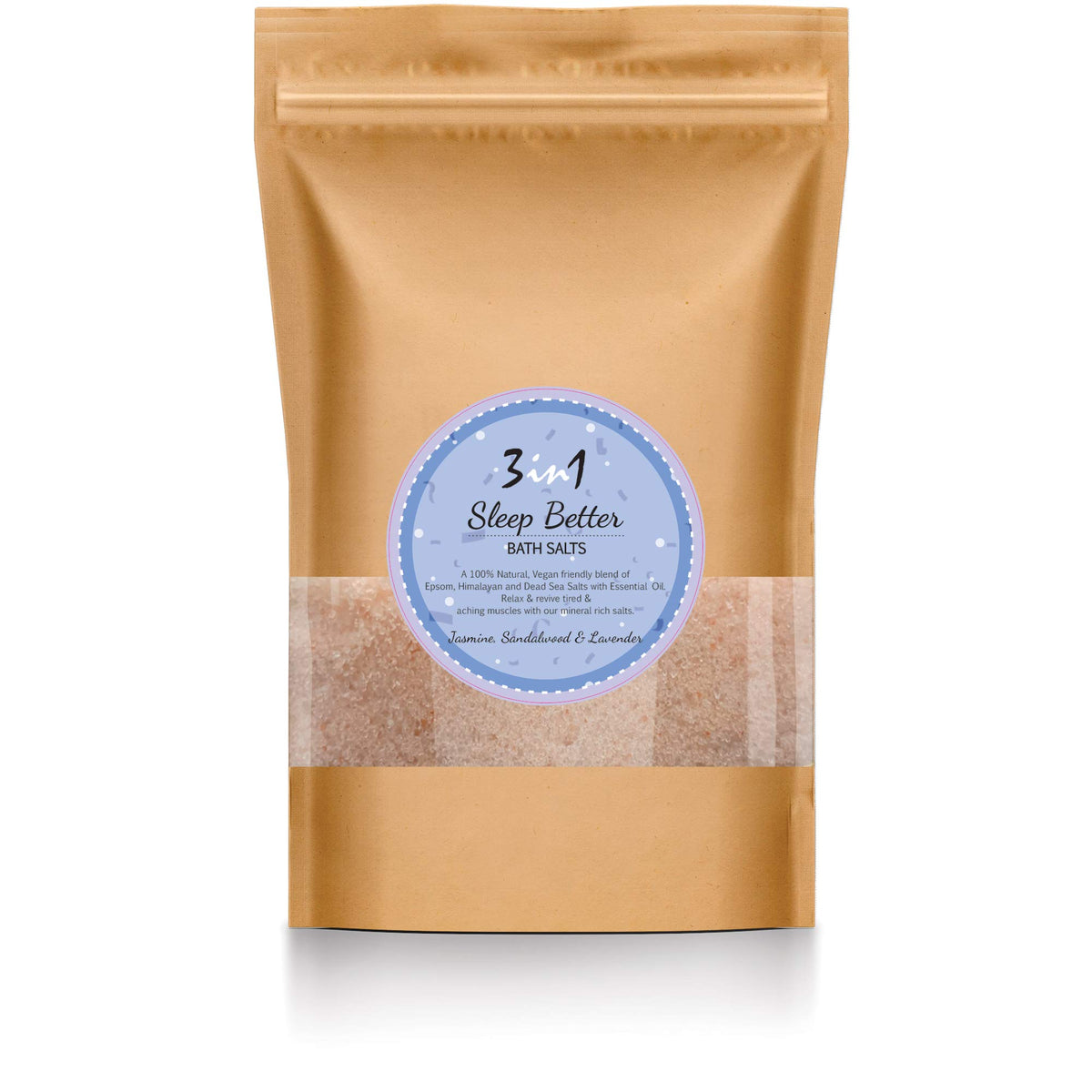 PSN 3in1 Sceneted Bath Salts Soak Epsom Salts Magnesium Sulphate + Himalayan Pink Salt + Dead Sea Salt 500g