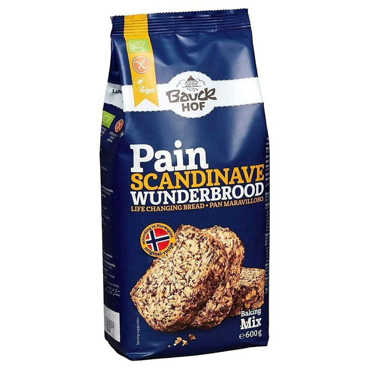 Bread Baking Mixture Made of wholegrain Oat Flour with The Addition of Oat Flakes and Seeds Gluten Free Bio 600 g - Bauck Hof