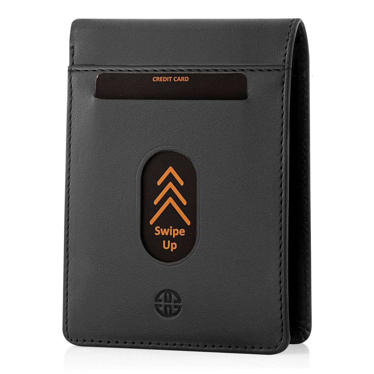 TRUSADOR Trento Leather Slim Wallet for Men Minimalist Bifold Design with RFID Blocking and Gift Box, Black, With Coin Pocket