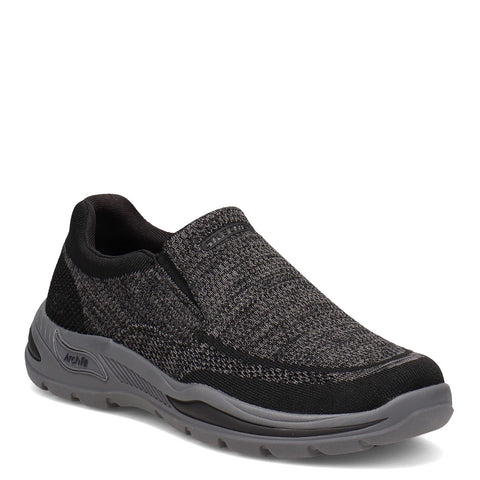 Skechers Men's Walking Sneaker, Black Knitted Mesh, 7.5