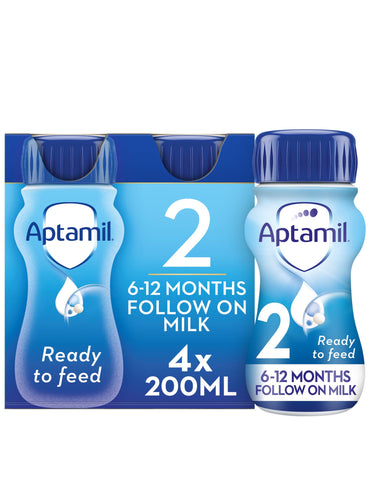 Aptamil 2 Follow On Baby Milk Ready To Use Liquid Formula, 6-12 Months, 200 Ml, (Pack Of 24)