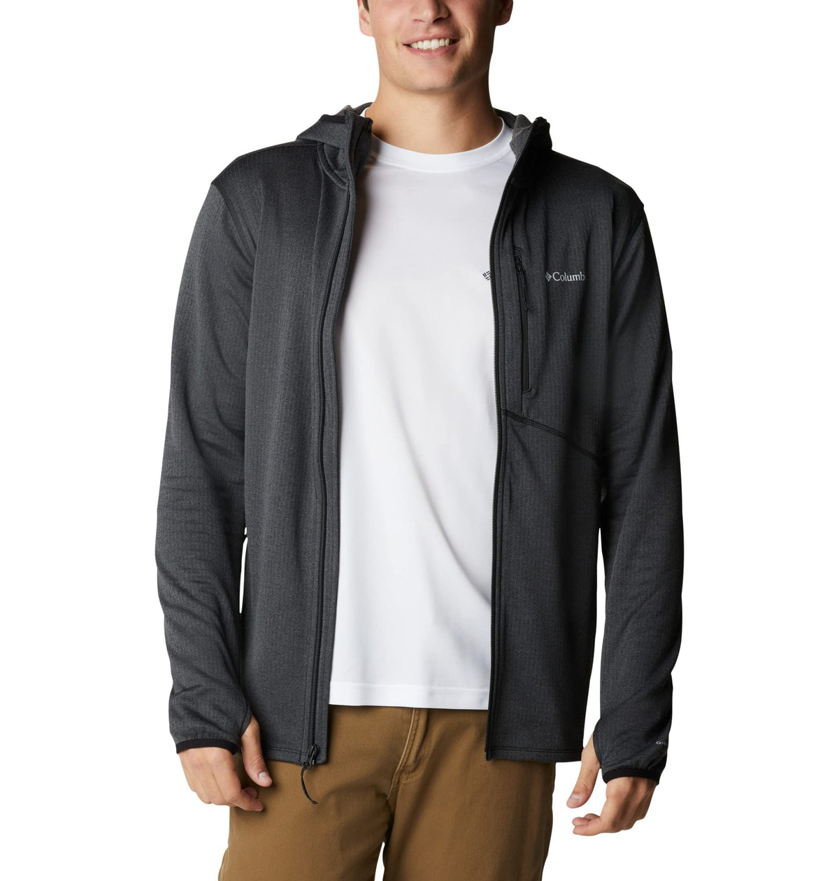 Columbia Men's Park View Hoodie Full Zip Fleece Jacket, Black Heather, S UK