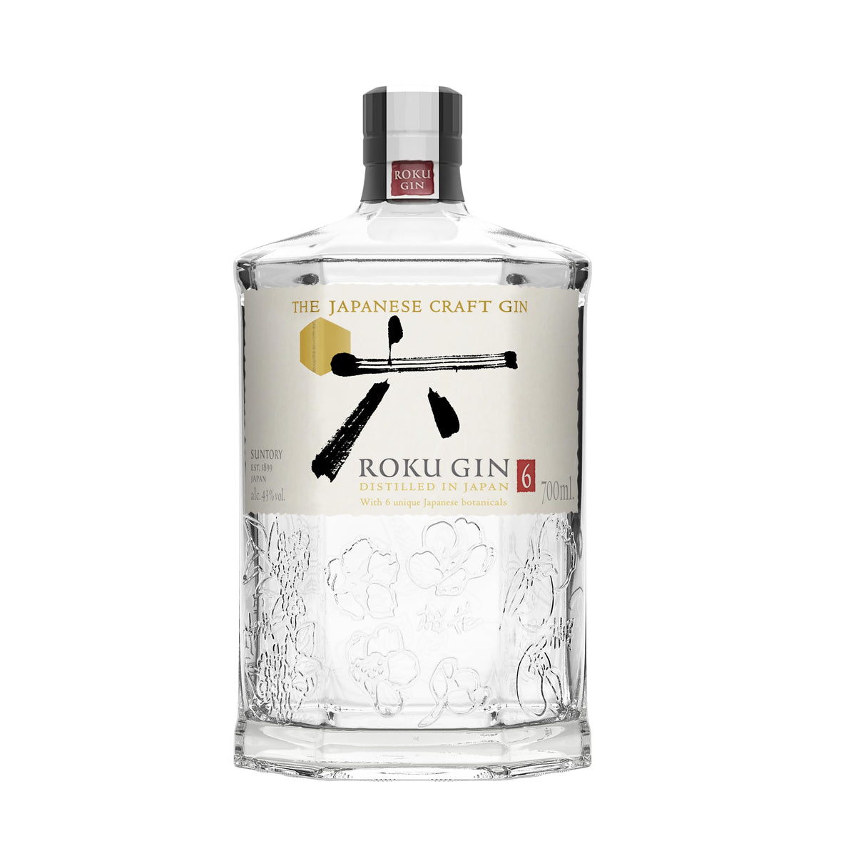 Roku Suntory | Japanese | Craft | Gin | Crisp | Cherry Blossom, Yuzu and Sansho Pepper | Crafted With Six Distinctive Japanese Botanicals | 43 Percent ABV | 70 cl