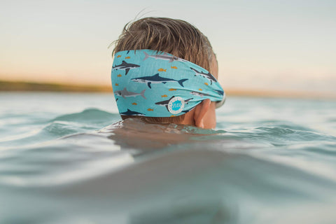 Splash Place SWIM GOGGLES with Fabric Strap - SHARK ATTACK | Fun, Fashionable, Comfortable - Adult & Kids Swim Goggles