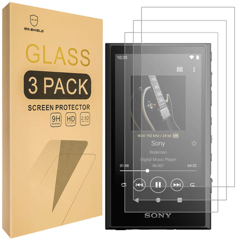 Mr.Shield Screen Protector compatible with Sony Walkman NW-A306 [Tempered Glass] [3-PACK] [Japan Glass with 9H Hardness]