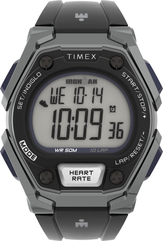 Timex Men's Ironman Classic 43mm Watch - Black Strap with Orange Accents, Black/Gray