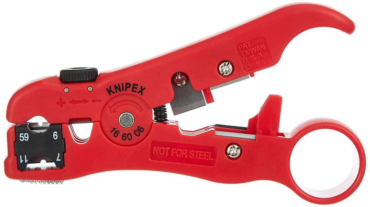 Knipex 16 60 06 SB Stripping Tool for coax cables and data cable 4,92" in blister packaging