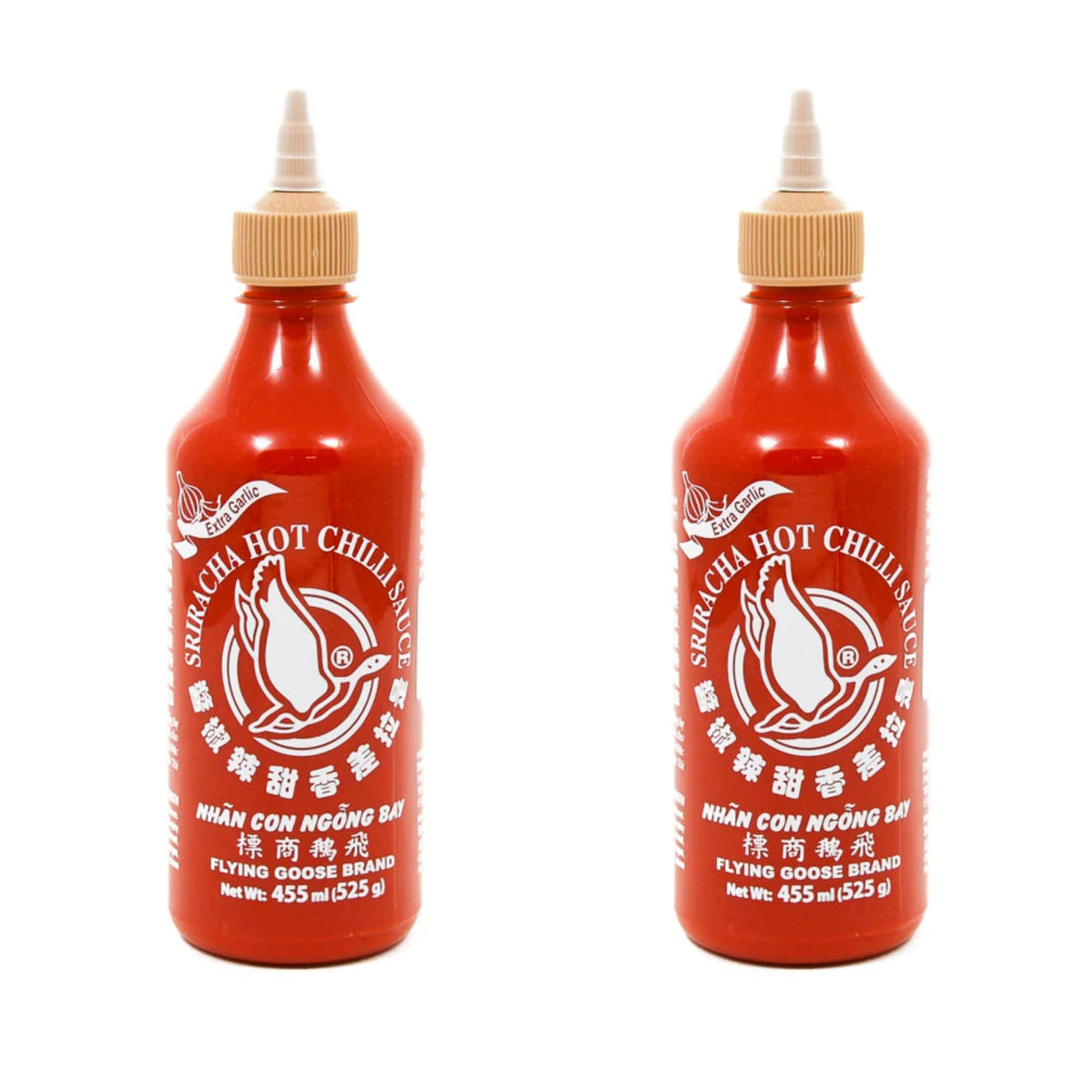 Flying Goose Sriracha Extra Garlic Chili Sauce 455 ml (Pack of 2)