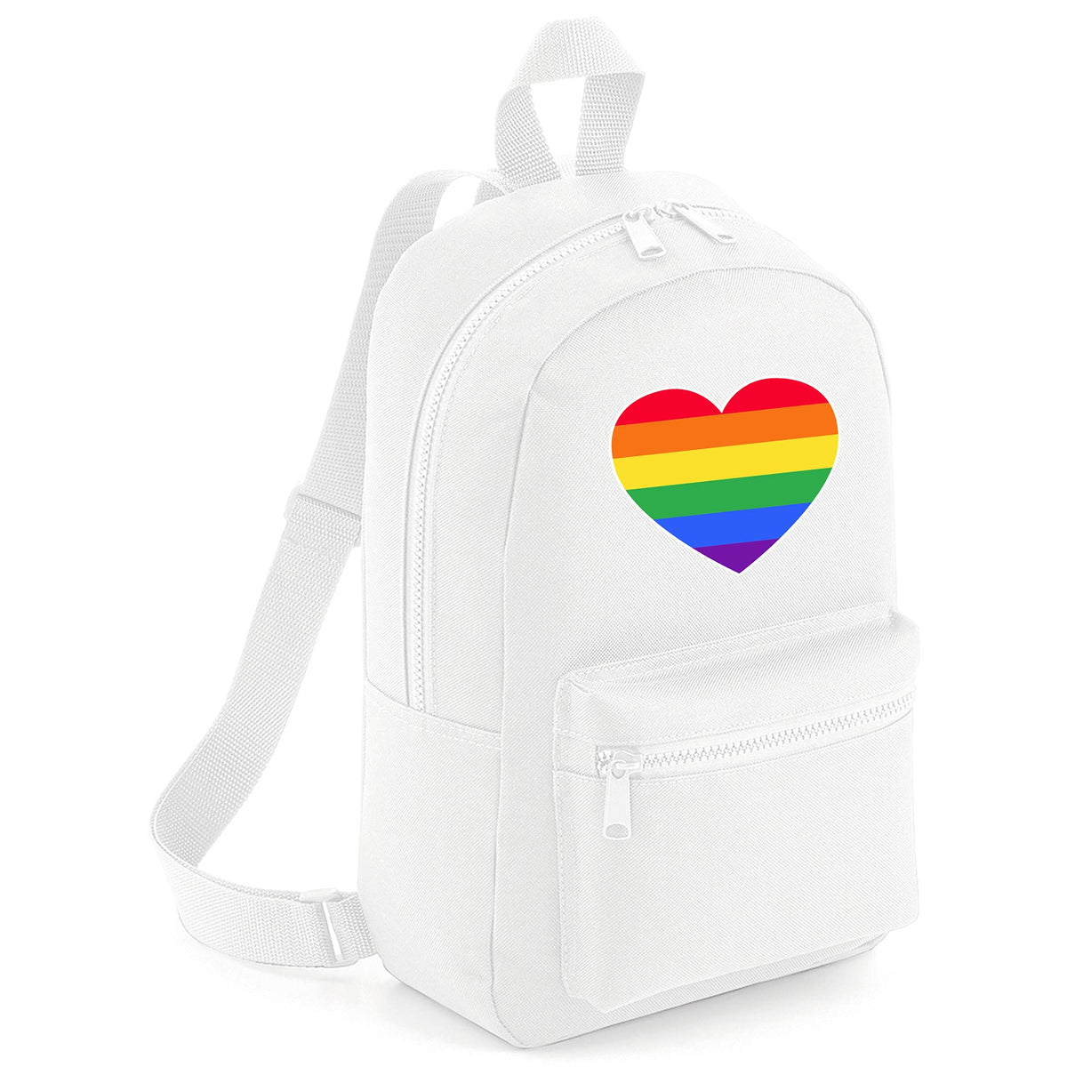 Purple Print House Kids Rainbow Pride Flag Mini Backpack - LGBTQ Back to School Gift Cute LGBT Proud Present For School Girl - Gay Lesbian School Bag Stationary, White