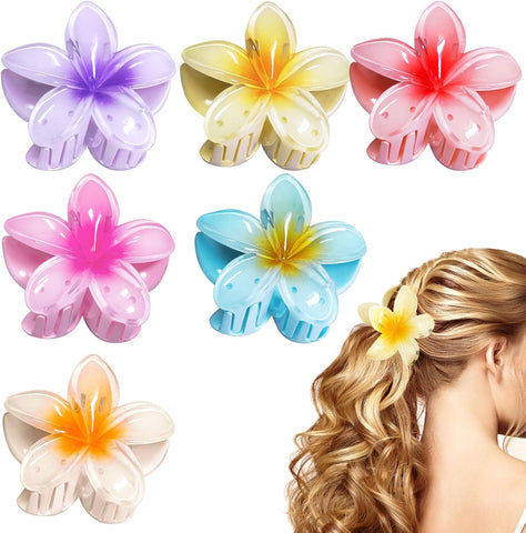 6 Pcs Flower Claw Clips Flower Hair Clips for Women Girls Thick Hair Matte Big Hair Claw Clips Non Slip Strong Hold Hair Barrettes Headwear Accessories for Thin Hair