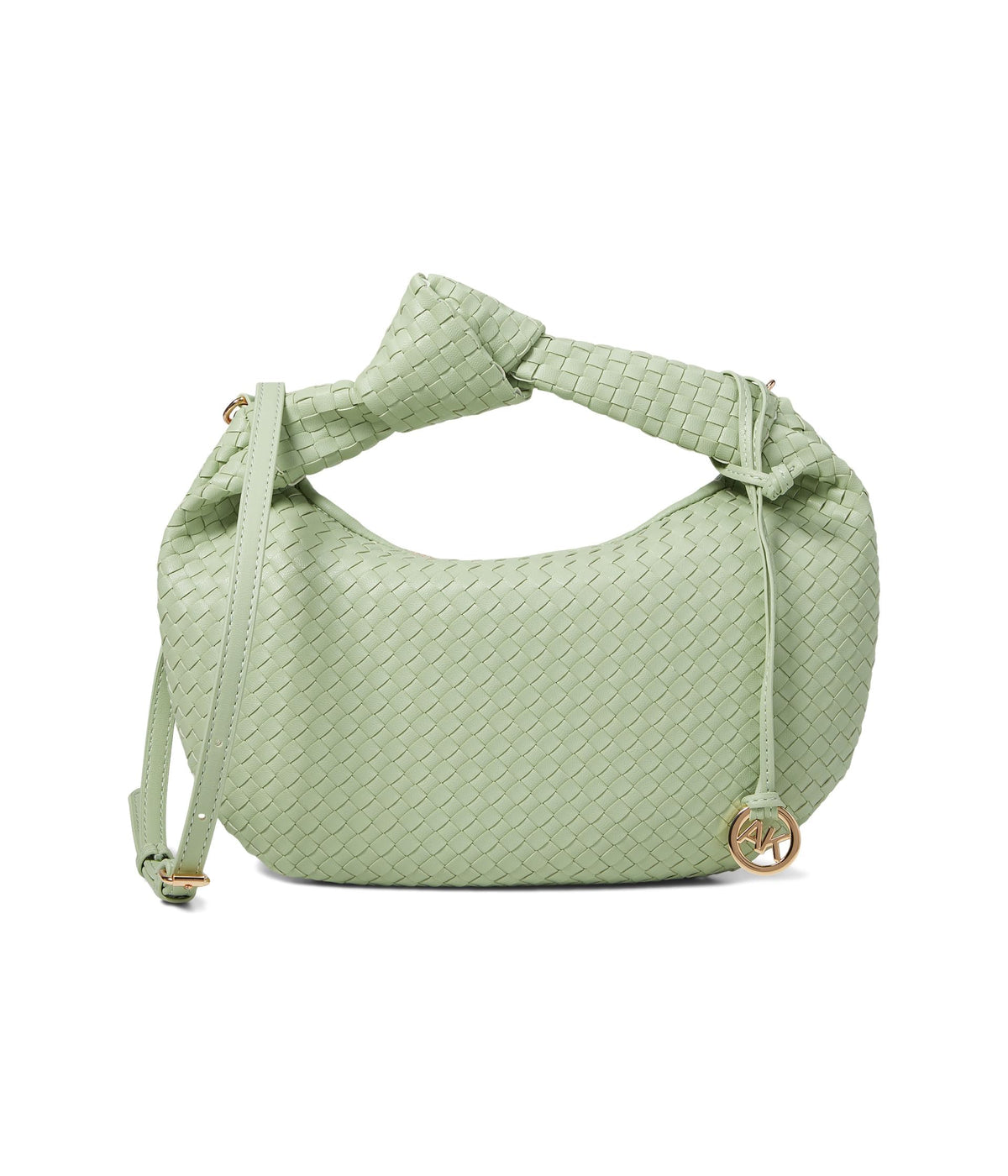 Anne Klein Mini Woven Shoulder Bag, Green Fig
