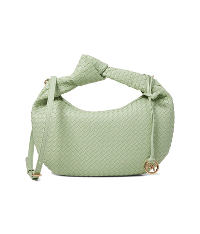 Anne Klein Mini Woven Shoulder Bag, Green Fig
