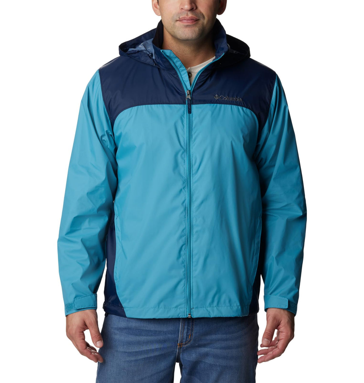 Columbia Men's Glennaker Lake Rain Jacket, Shasta/Collegiate Navy, Small