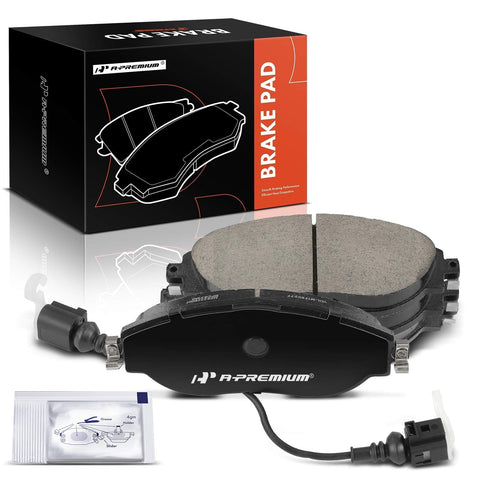 A-Premium Front Ceramic Disc Brake Pads Set Compatible with Volkswagen Jetta 2019-2022, Tiguan 2018-2022, GTI 2016-2021, Arteon 2019-2021, Golf R 2015-2019 & Audi Q3 2019-2021, S3 2015-2020, 4 Pcs
