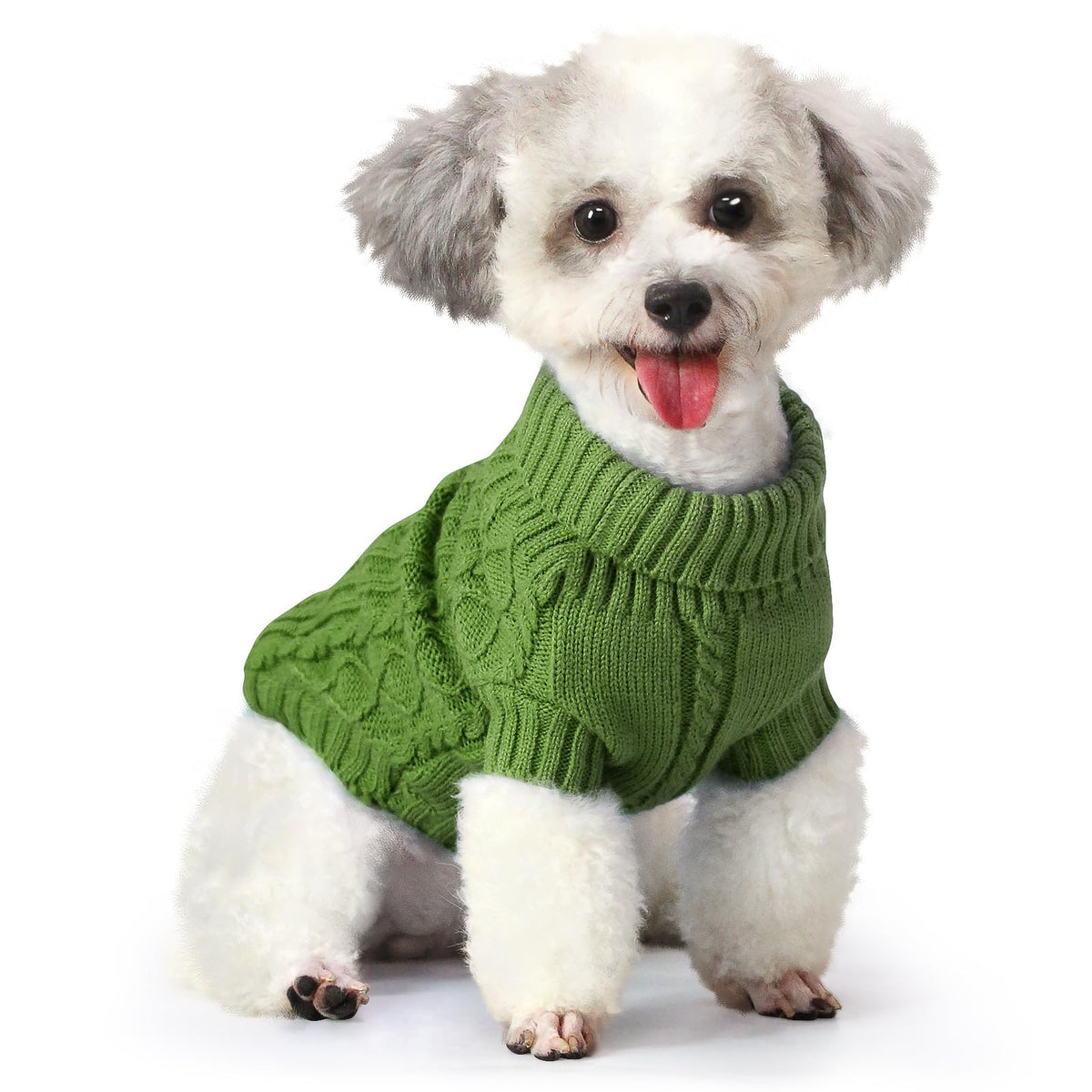 Dog Jumpers, Dog Jumpers Small, Dog Sweater, Puppy Jumpers For Small Dogs, Dog Clothes for Puppy Yorkie Chihuahua Warm Sweater Winter Clothes?XS Back Length:8"/Green)