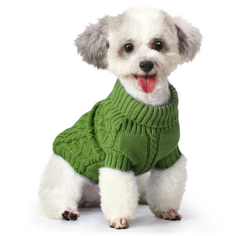 Dog Jumpers, Dog Jumpers Small, Dog Sweater, Puppy Jumpers For Small Dogs, Dog Clothes for Puppy Yorkie Chihuahua Warm Sweater Winter Clothes?XS Back Length:8"/Green)