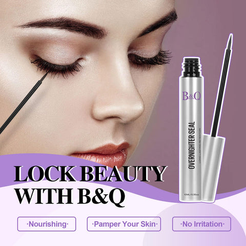 B&Q Lash Sealer 10ML Overnighter Lash Sealer for Cluster Lashes Black Lash Sealant for Eyelash Extensions Waterproof Lash Overnight Sealer Long Lasting Lock the Lash Bond (Black Seal 10ml)