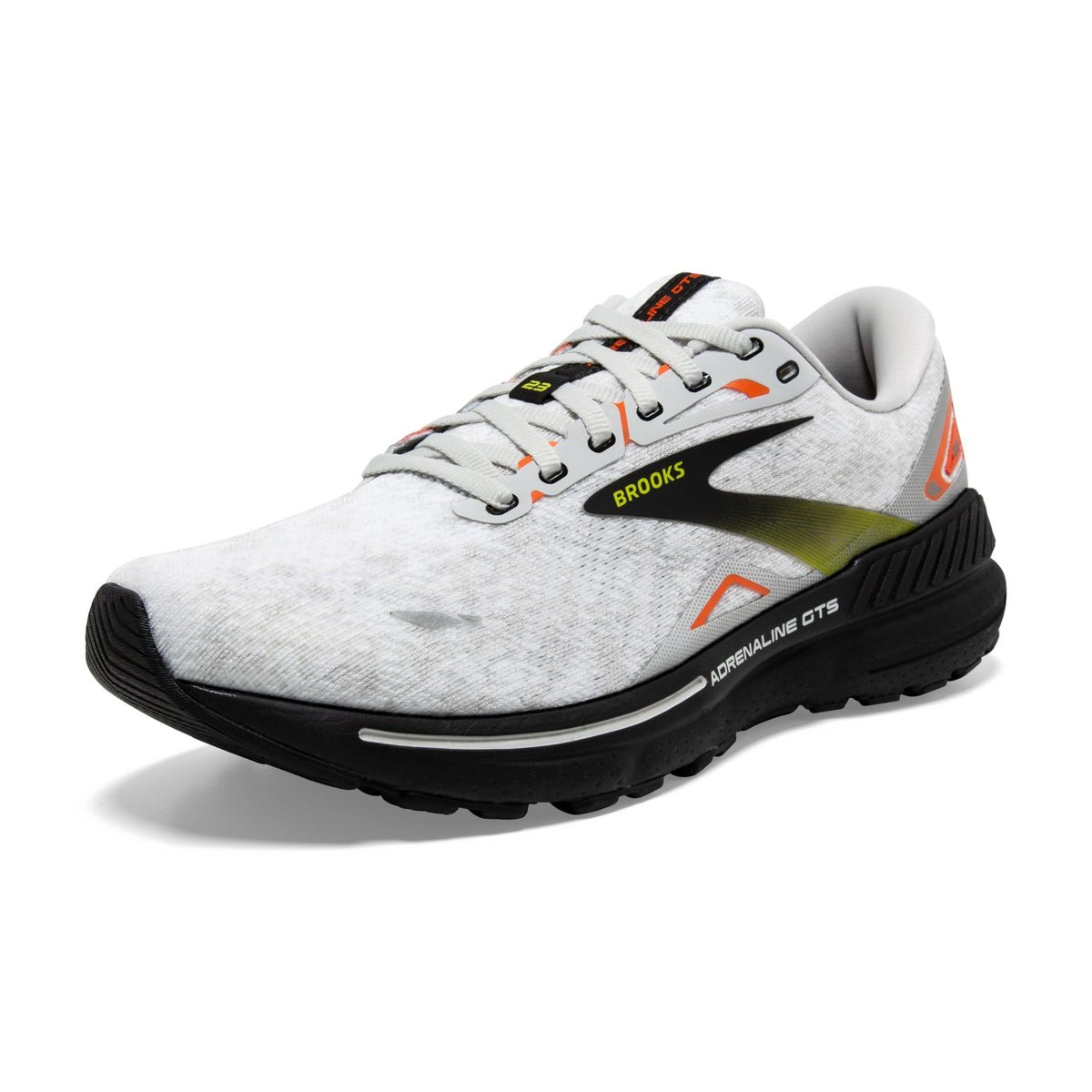 Brooks MenÃ¢â‚¬â„¢s Adrenaline GTS 23 Supportive Running Shoe - Oyster/Black/Red Orange - 13 Medium