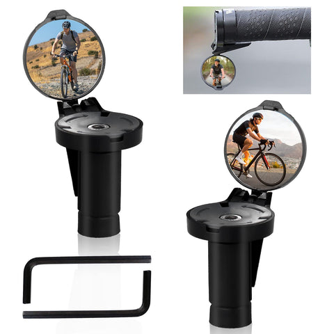 HOMURY 2 Pack HD Adjustable 360 Degree Folding Bike Mirror for Electric Bike Road Bike MTB