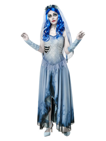 Rubies Women's Corpse Bride Emily Costume Dress and Veil Adult Sized, Shown, Small