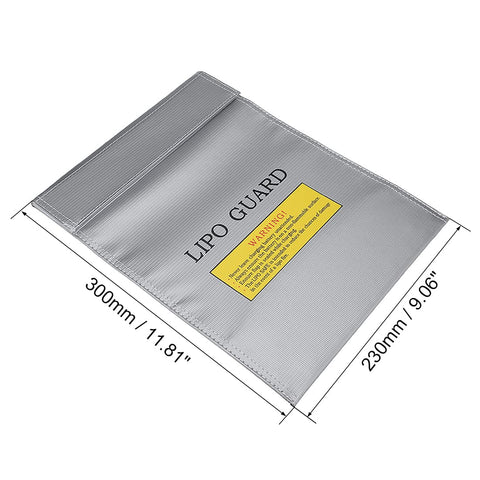 uxcell Fireproof Battery Safe Bag Charging Pouch Sack for Charge and Storage 230x300mm Silver Tone