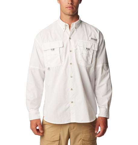 Columbia Men's Bahama II Tall Long Sleeve Shirt, White, XXXXX-Large, White, 5X Tall