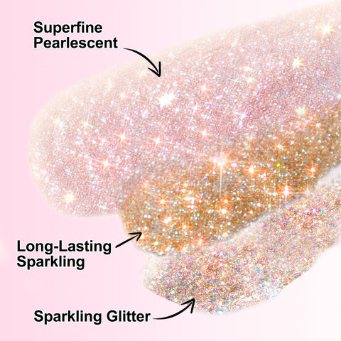 Erinde Jewel Tears Liquid Glitter Eyeshadow, Twinkle Shimmer Eye Shadow Eyeliner, Long Lasting, Quick Drying, Multi-Dimensional Sparkle Finish, Loose Glitter Glue for Crystal Korean Eye Makeup, 04#